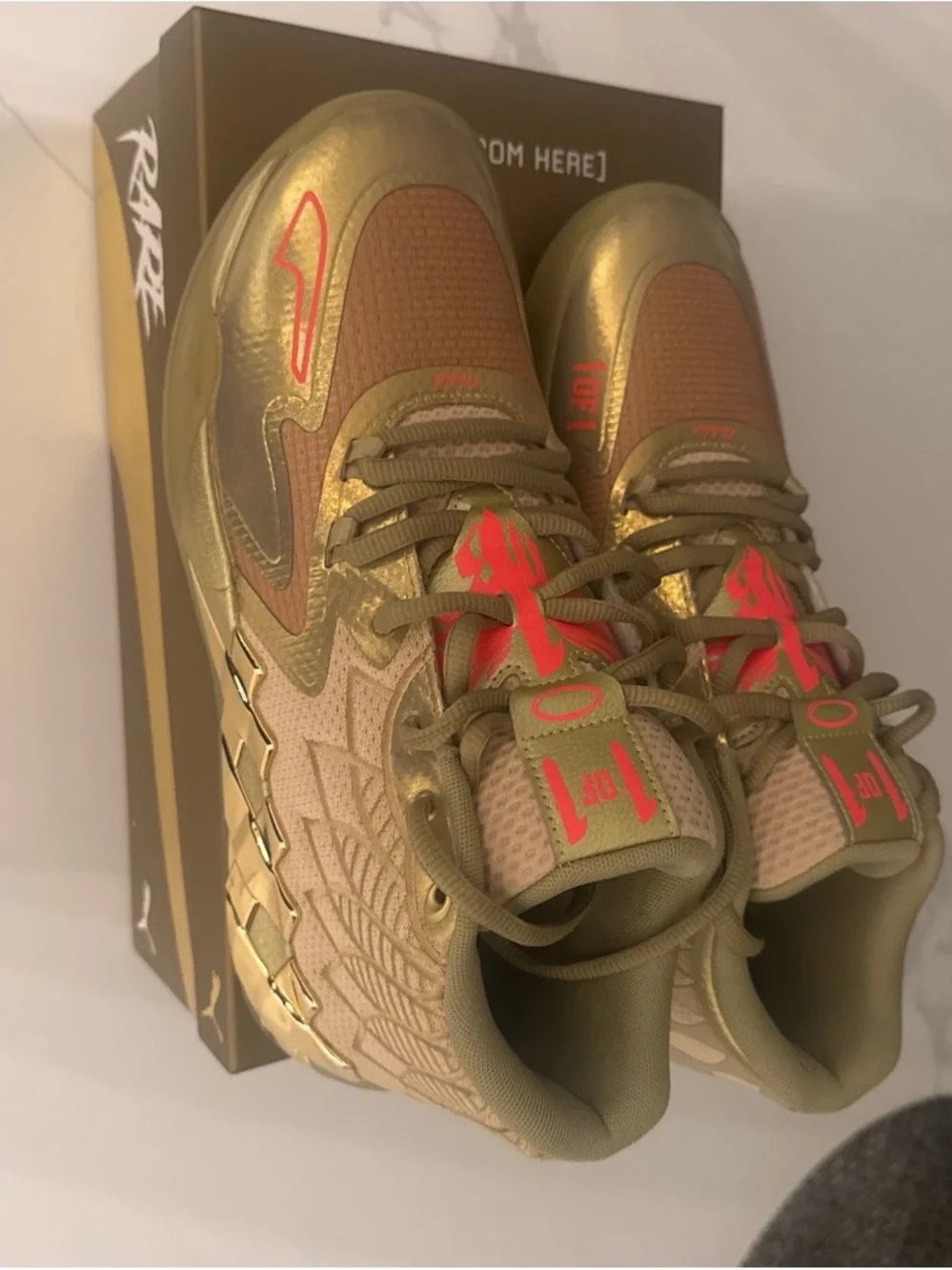 PUMA Men’s MB.01 Golden Child Athletic Shoes - Metallic Gold Box Included